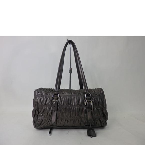 Prada Gathered 2WAY Leather Black Bag - Picture 1 of 10